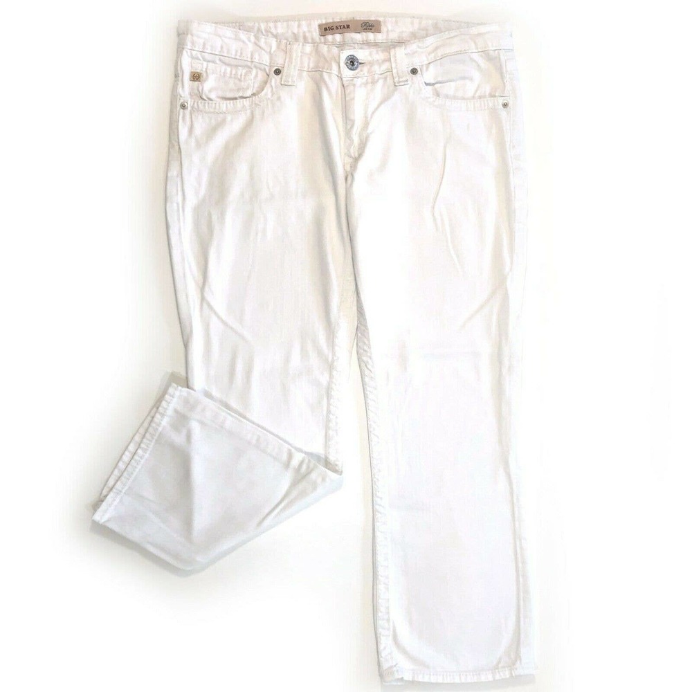 BIG STAR Rikki Low Rise White Jeans Capri Cropped